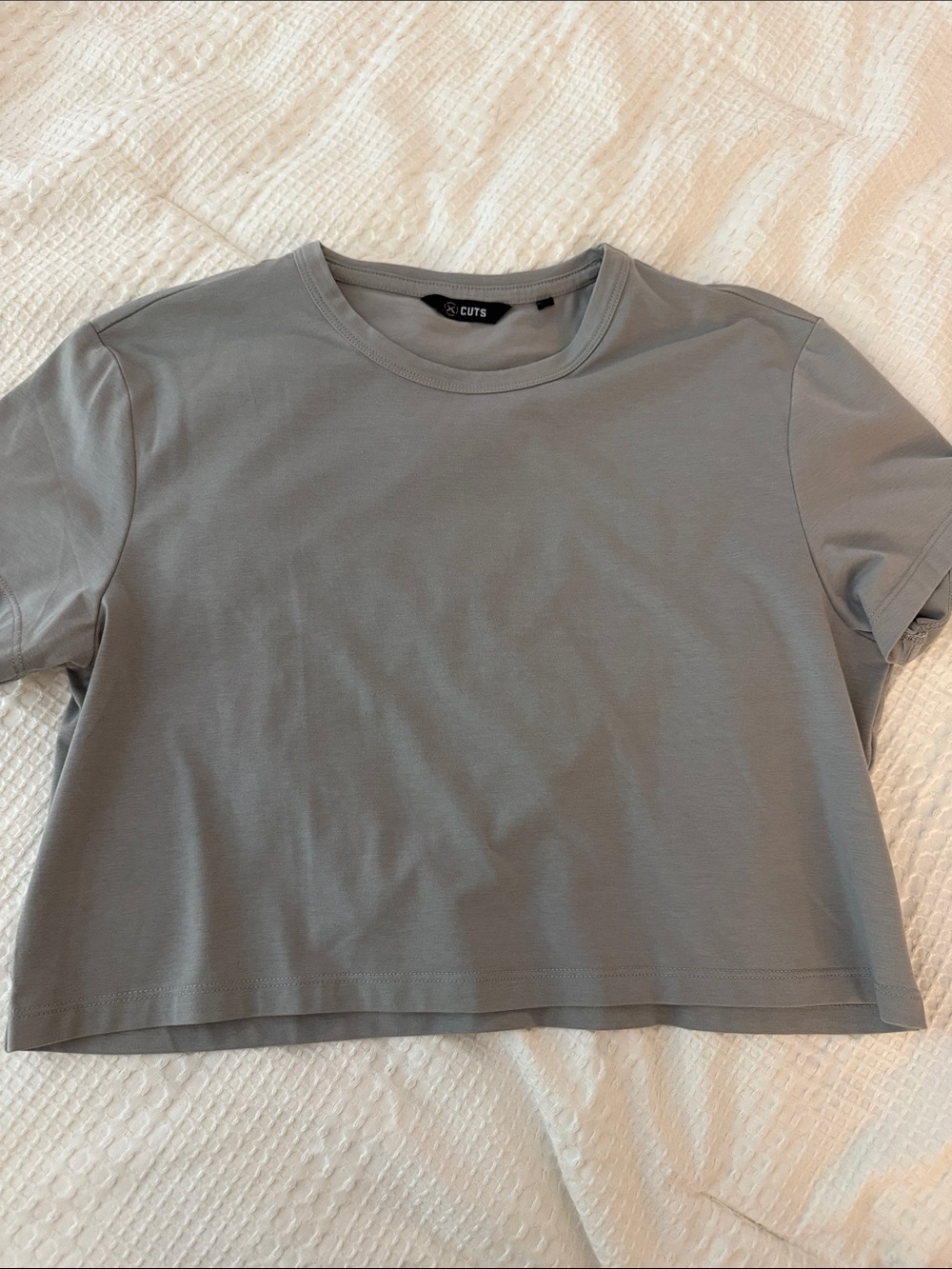 Women's CUTS Crop Tee in Light Gray